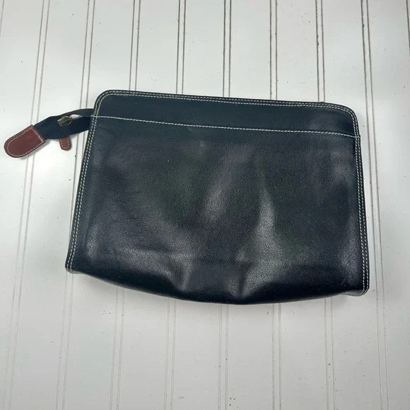 Valentino Garavani Vintage Black and Brown Leather Clutch Bag - Picture 4 of 8